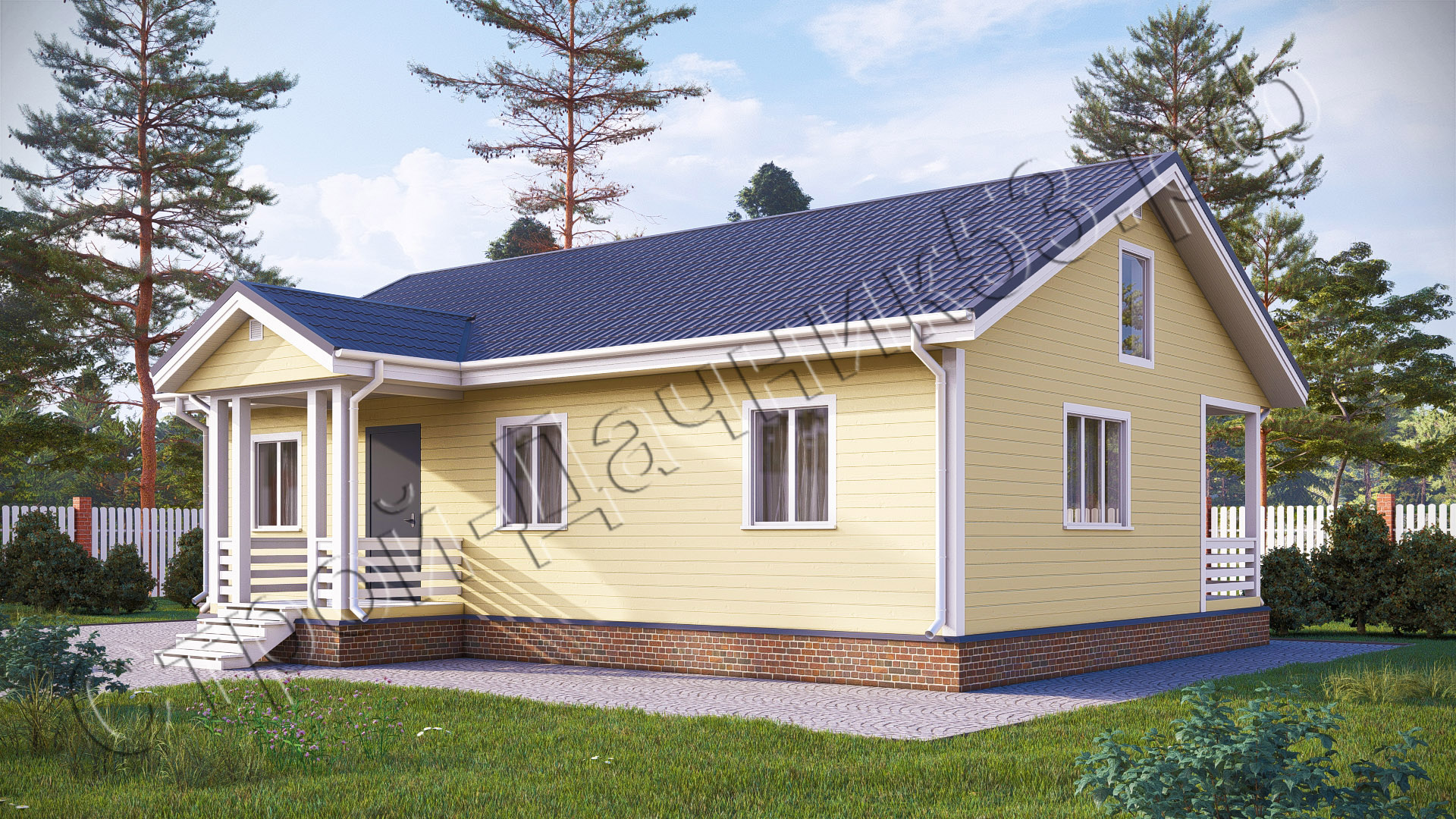 Проект каркасно-щитового дома Д–26